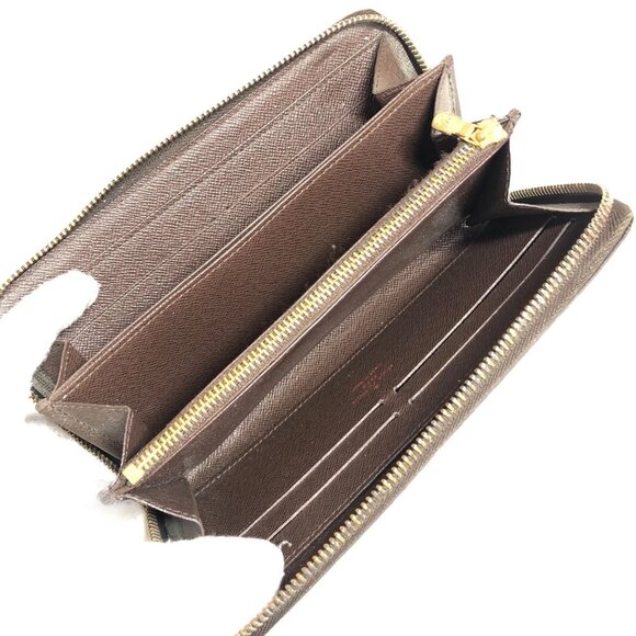 Authentic Louis Vuitton Zippy Damier Ebene Leather Wallet jp170-111725 - Picture 11 of 16